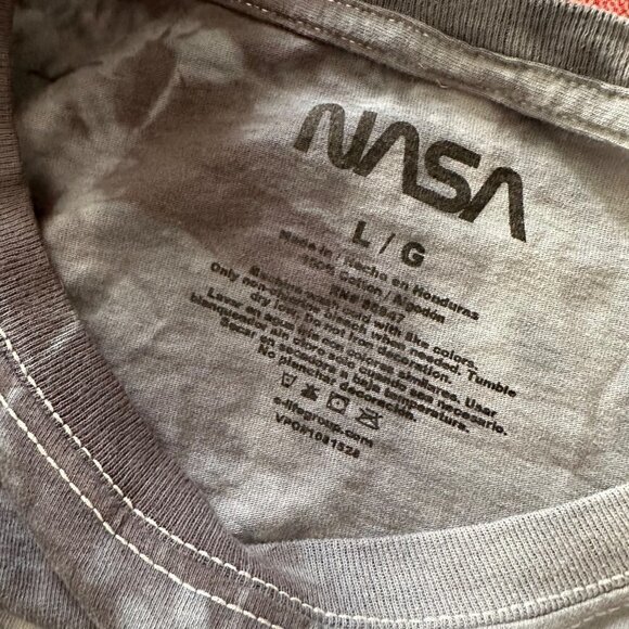 NASA Astronaut Space Shuttle Men's Tie Dye Grey Cotton T-Shirt Tee. Size Large - Picture 4 of 9